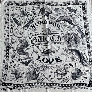 Gucci Silk “Blind for Gucci Love” scarf
